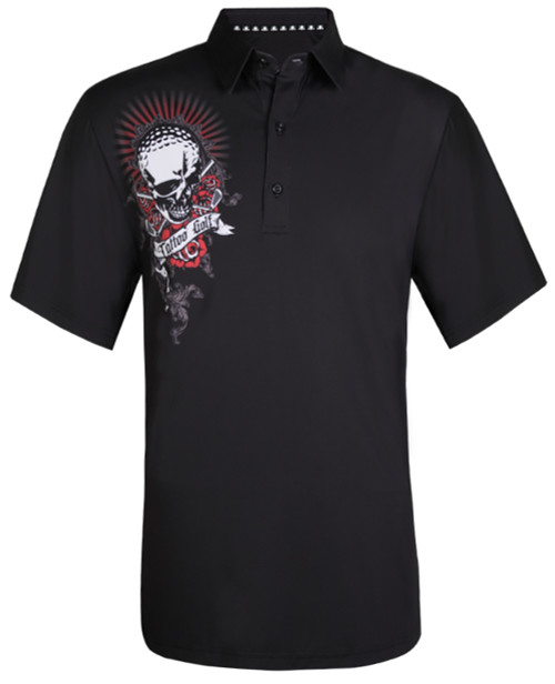 Tattoo Golf Black Bad Lies Cool-Stretch Limited Edition Golf Shirt in Large