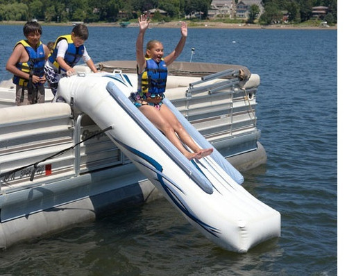 Rave Sports 00001 Pontoon Boat 10' Inflatable Water Slide with Warranty & Pump