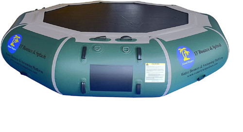 New Island Hopper 13' Bounce N Splash Water Bouncer Only Natural Green