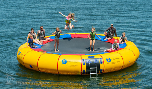Island Hopper 25' Giant Jump Water Trampoline With Heavy Duty Ladder, Yellow