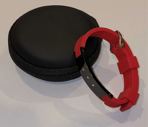 Therasage Bio Band Sport Energy Bracelets in Red on Black with Stones