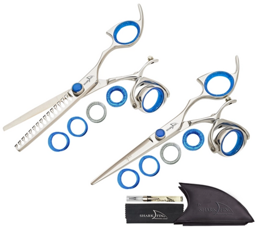 Sharkfin Professional Right Super Swivel STAINLESS 7.0" Shear & 15T Blender Set