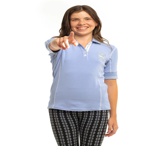 Goode Rider Girls Elite Polo Periwinkle in Size 8