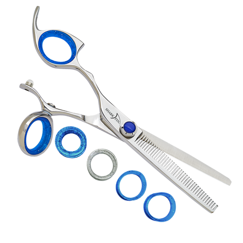 Sharkfin Shears Professional Left Handed Swivel STAINLESS 40 Tooth Blender