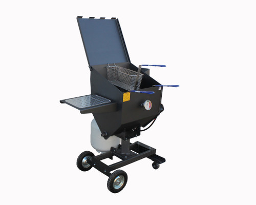 NEW R&V WORKS 40" Tall Carbon Steel Material FF3 8 1/2 Gallon 3 Basket Fryer