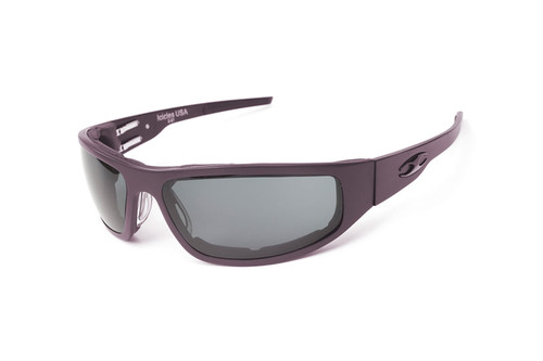 Icicles Bagger Motorcycle Polarized Grey Lens Sunglasses with Gunmetal Smooth Frame