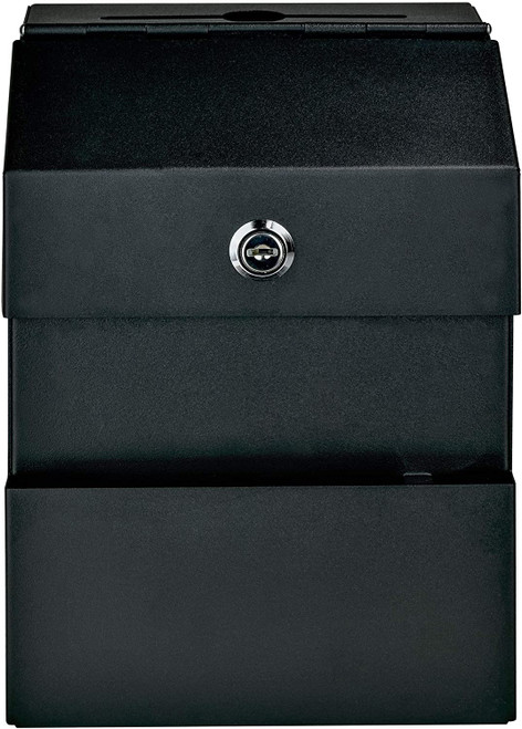 New Mail Boss Locking Steel Suggestion Box Key Drop Box, Black