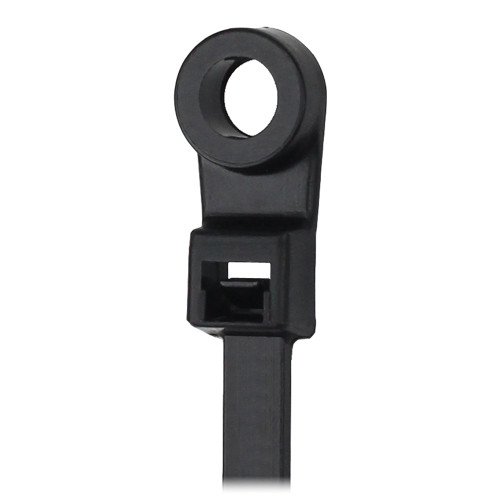 Pacer 8" Cable Tie w/Mounting Ring - Black - 50lb Tensile Stre... [CTMR2S-100BK]