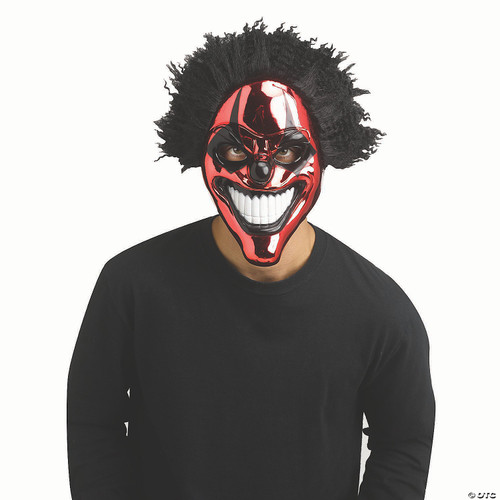 Red/Chrome Evil Clown Adult Msk