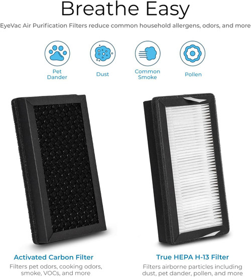 EyeVac Air 2-in-1 Touchless Vacuum and HEPA Air Purifier in Black