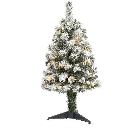 New Nearly Natural 8' Flocked West Virginia Fir Christmas Tree With 1000 Tips