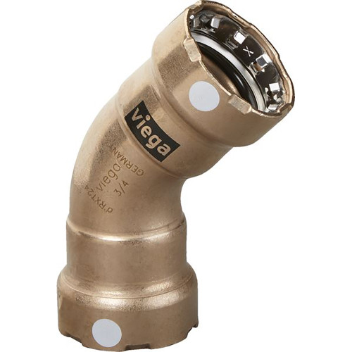 Viega MegaPress 3/4" 45 Copper Nickel Elbow - Double Press Connection... [88095]