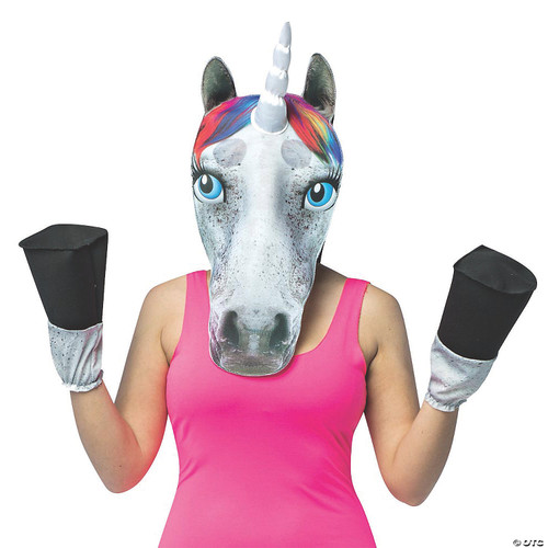 Women's Unicorn Head with Hooves Costume - One Size Fits Most
