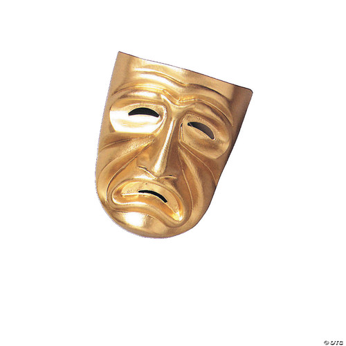 Disguise Tragedy Mask Gold Costume