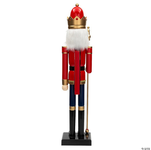 3 Ft. Large Classic Red Wood Holiday Nutcracker with Scepter