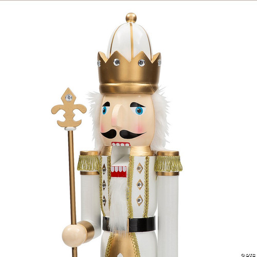 3 Ft. Large Classic Gold Wood Holiday Nutcracker with Scepter