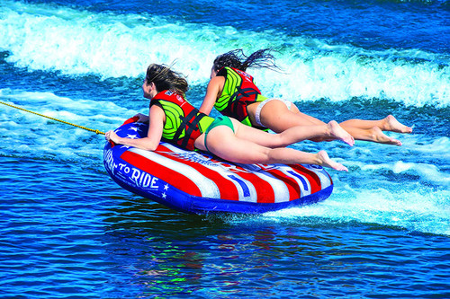 New Wow Born To Ride 1 Or 2 Person Inflatable Towable Deck Tube Red