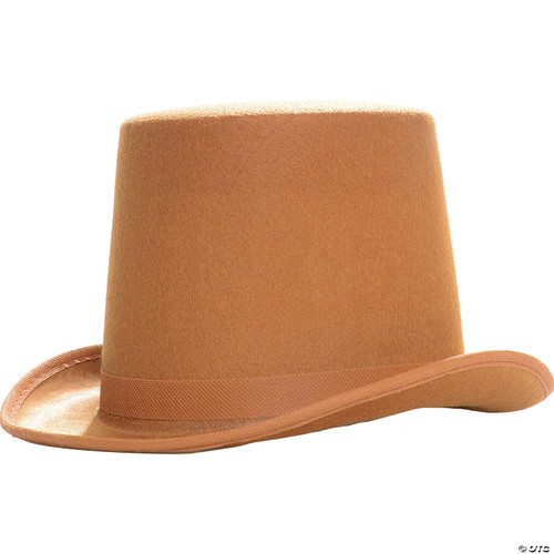 Underwraps Unisex Adult Felt Top Hat Costume Accessory-Brown, One Size