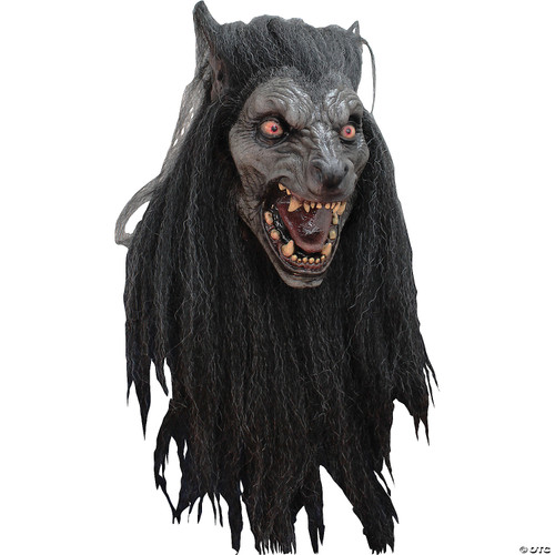 Scary Wolf Werewolf Moon Wolf Halloween Costume Mask (Black) - One Size Fits