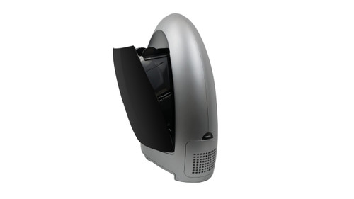 EyeVac Home Touchless Vacuum Automatic Dustpan - Great for Sweeping Pet Hair Food Dirt Kitchen - Fast & Powerful, Corded Canister Vacuum, Bagless, Automatic Sensors, 1000 Watt (Silver)