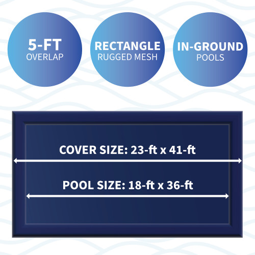 BlueWave WC662 In-Ground 8 Year Mesh Winter Cover For 18' x 26' Rect Pool