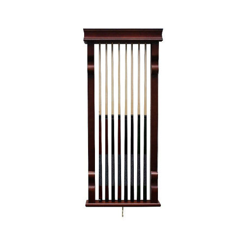 Bluewave Vintage Wall Billiard Pool Cue Rack - Rich Mahogany Finish