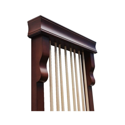 Bluewave Vintage Wall Billiard Pool Cue Rack - Rich Mahogany Finish