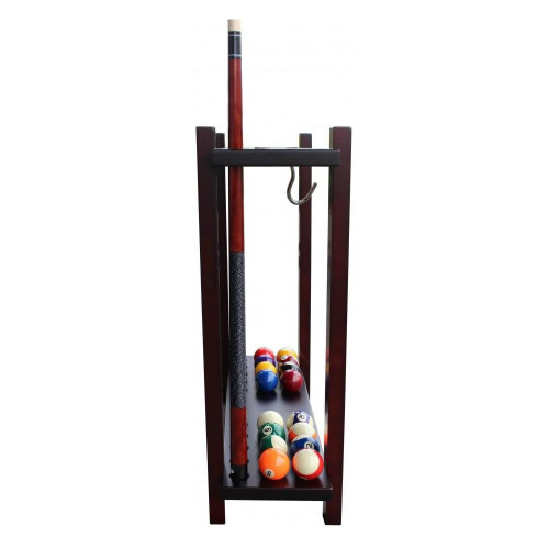 Bluewave Classic Floor Billiard Pool Cue Rack - Rich Mahogany Finish