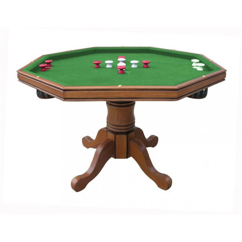 Bluewave Kingston Dark Oak 3-In-1 Poker Table W/ 4 Arm Chairs