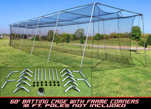 New Cimarron 60X12X10 #24 Batting Cage & Frame Corners