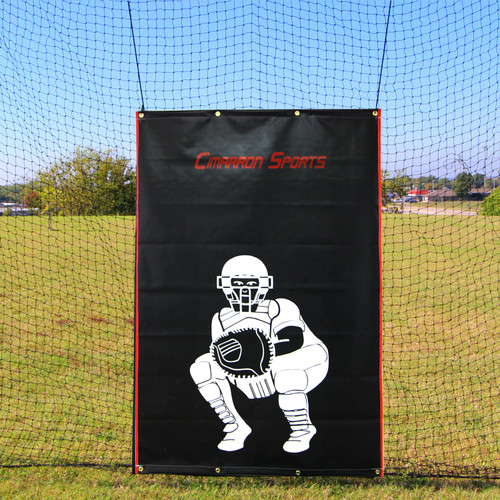 New Cimarron Baseball/Softball 4X6 Vinyl Backstop With Catcher Image