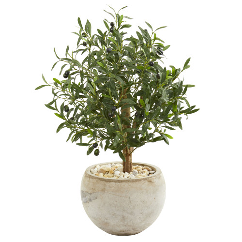 New Nearly Natural 31” Olive Artificial Tree In Bowl Planter