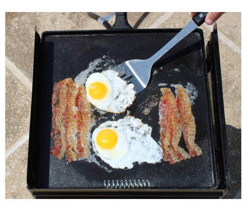 New King Kooker Two Sided Square Pre-Seasoned Cast Iron Griddle With Handle