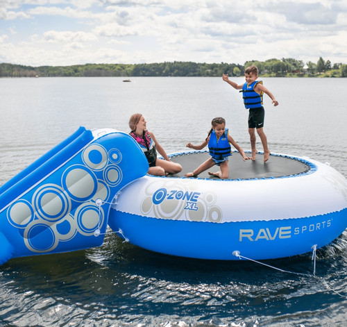 Rave Sports O-Zone XL Plus Inflatable Water Bouncer Bundle With Slide & Platform