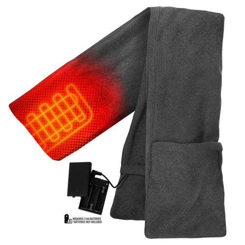 Actionheat Aa Battery Heated Fleece Grey Scarf