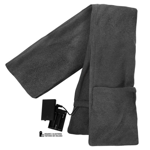 Actionheat Aa Battery Heated Fleece Grey Scarf
