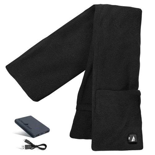 Actionheat 5V Battery Heated Fleece Black Scarf