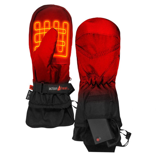 Actionheat Aa Battery Heated Weather Proof Softshell Lightweight Black Mittens