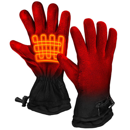 Actionheat Aa Battery Heated Lightweight Weather-Proof Fleece Black Gloves