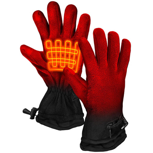 Actionheat Aa Battery Heated Lightweight Weather-Proof Fleece Black Gloves