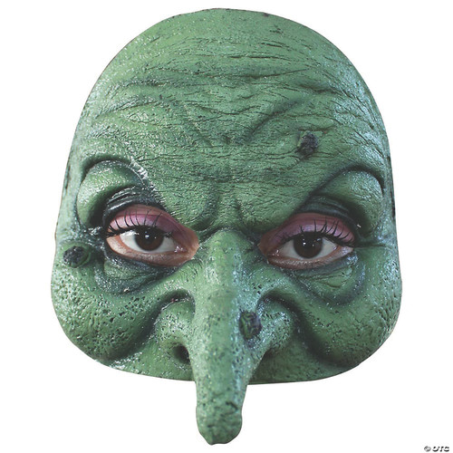 Ghoulish Productions AEC MAHAL671 Adult Half Mask Latex Witch Green Costume