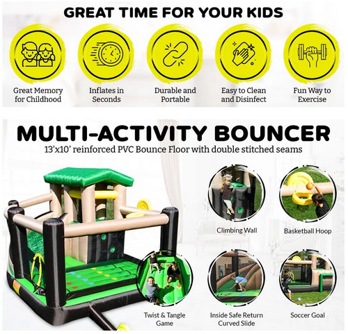 Island Hopper Fort All Sport Bounce House Indoor Outdoor 13'x10' Bouncer Ages 3+