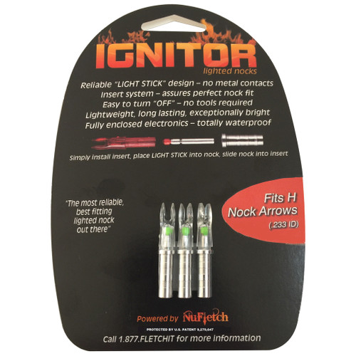 NuFletch Ignitor Nocks Green H 3 pk.