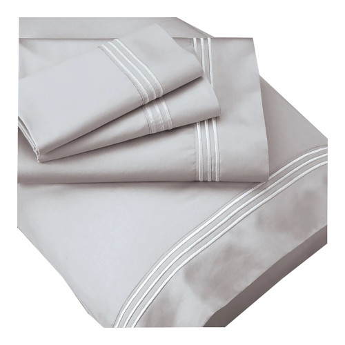 New Purecare Premium 100% Supima Cotton Sheet Set Gray In Size Split King
