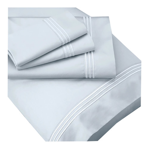 New Purecare Premium 100% Supima Cotton Sheet Set Blue In Size Split Cal King