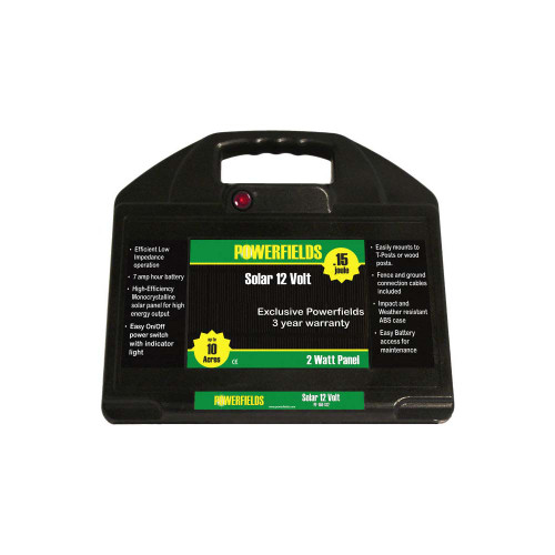 Powerfields Pf-150-S12 Solar Fence Energizer .15 J / 10 Acre 12V