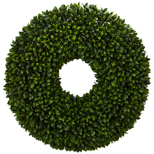 New Nearly Natural 24” Boxwood Artificial Wreath