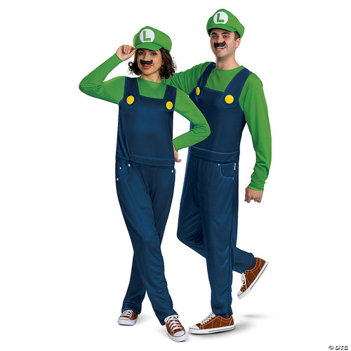 Disguise Luigi Adult Costume, Official Super Mario Bro Elevated Classic Adult