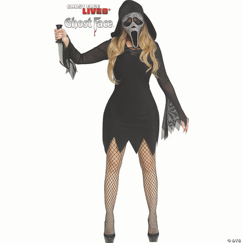 Fun World Womens' Ghost Face Deluxe Bling Dress Costume, Small