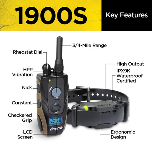 Dogtra 1900S 3/4-Mile Range Waterproof High-Output Remote Dog Training E-Collar